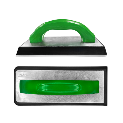 Palo de amasar con mango verde y base de acero inoxidable, herramienta de alta calidad para cocineros.